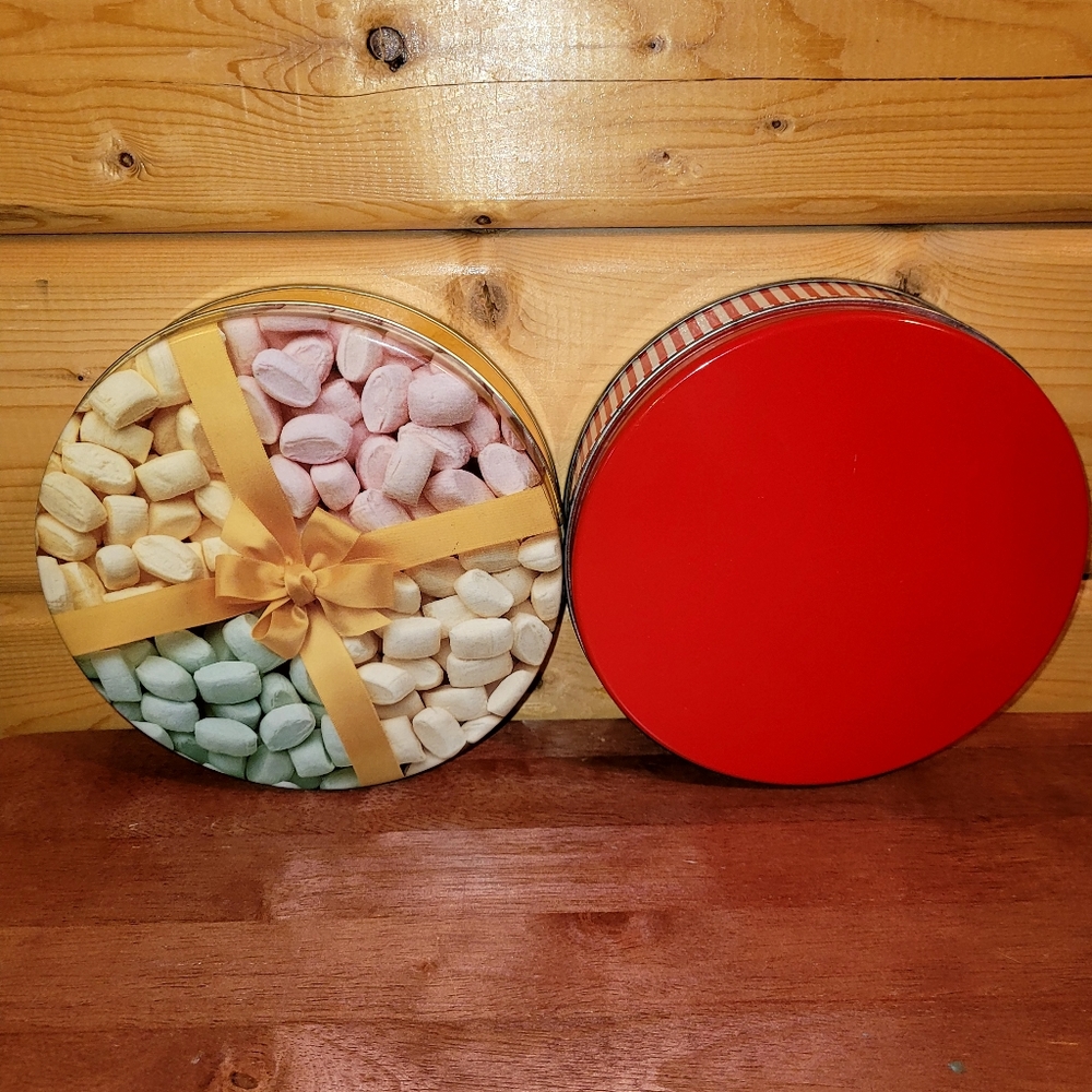 Vintage Pastel Butter Mints & Swiss Colony Mixed Nuts Christmas Holiday Tin Set
